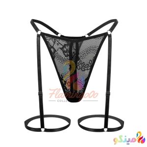 شورت فانتزی فاق باز گارتر دار کد p704