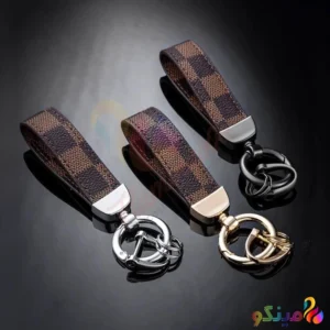 جاسوئیچی خودرو مدل لویی چرم مصنوعی قهوه ای طرح لویی ویتون کد 4BR1