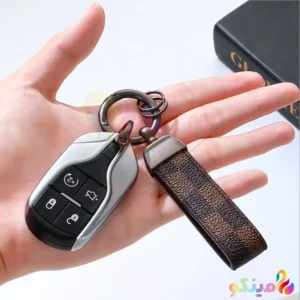 جاسوئیچی خودرو مدل لویی چرم مصنوعی قهوه ای طرح لویی ویتون کد 4BR1